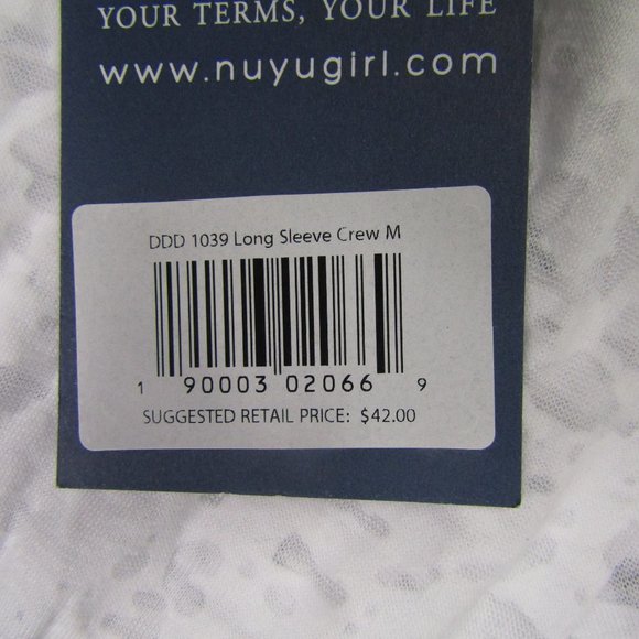 NUYU NEW NWT Medium Tri Delt Delta Sorority DDD Burnout Long Sleeve Tee T Shirt - Picture 2 of 3